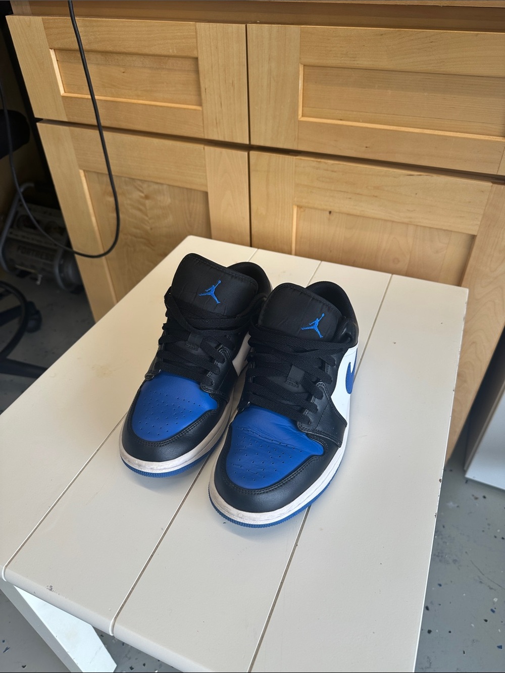 Jordan Men’s Low Top Sneakers Black White Blue
